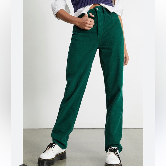 green corduroy pacsun dad jeans waist size 23 - Picture 2 of 3